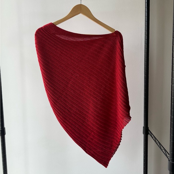 Red Asymmetric Poncho - Picture 1 of 3